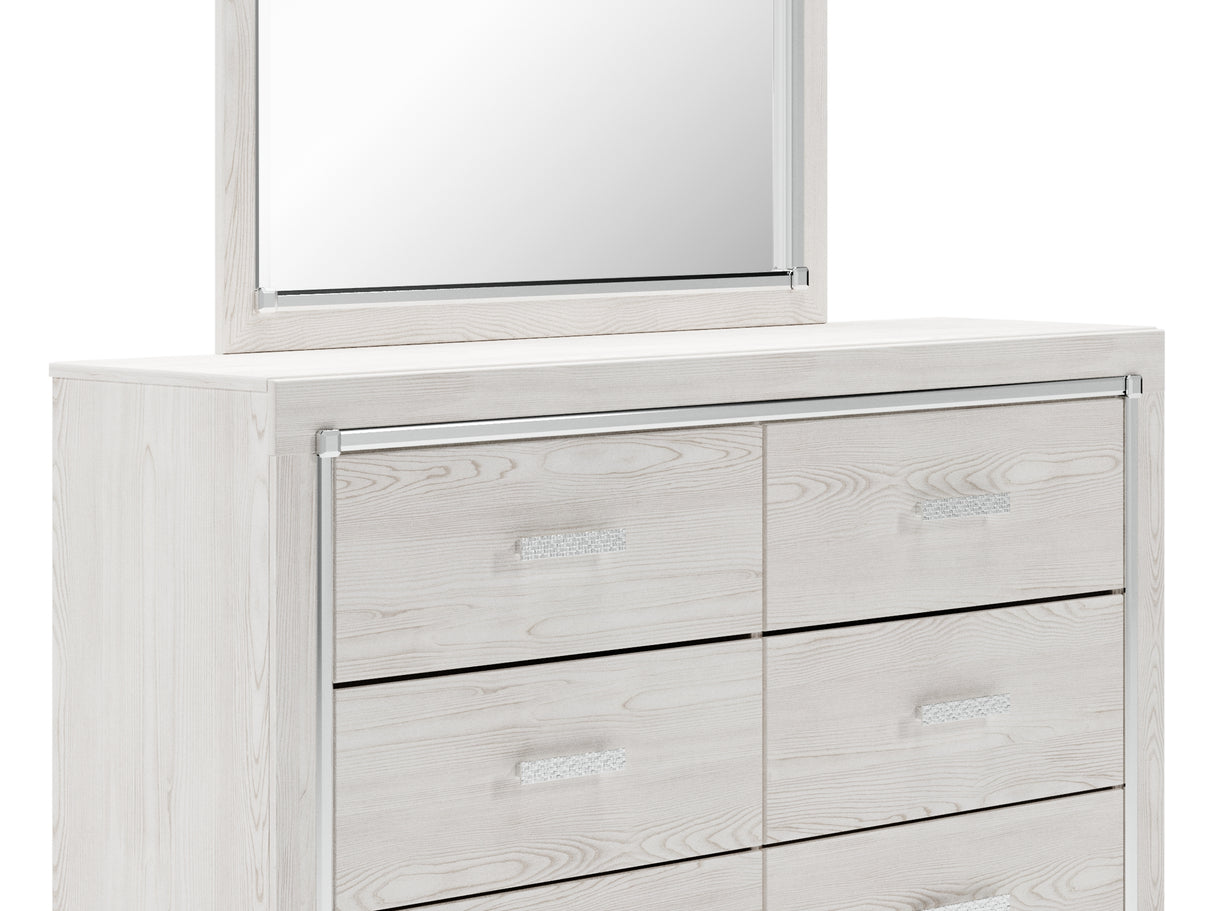 Altyra White King Bookcase Headboard, Dresser And Mirror