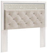 Altyra White Queen Upholstered Panel Headboard