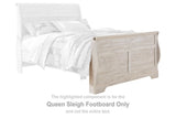 Willowton Whitewash Queen Sleigh Footboard