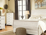 Willowton Whitewash Queen Sleigh Bed