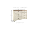 Willowton Whitewash King Sleigh Bed, Dresser And Nightstand