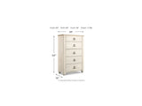 Willowton Whitewash King Sleigh Bed, Dresser, Mirror And Chest