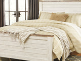 Willowton Whitewash Queen Panel Bed, Dresser, Mirror, And Nightstand