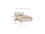 Willowton Whitewash King Panel Bed, Dresser, Mirror, Chest And 2 Nightstands