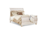 Willowton Whitewash Queen Sleigh Bed, Dresser And Mirror