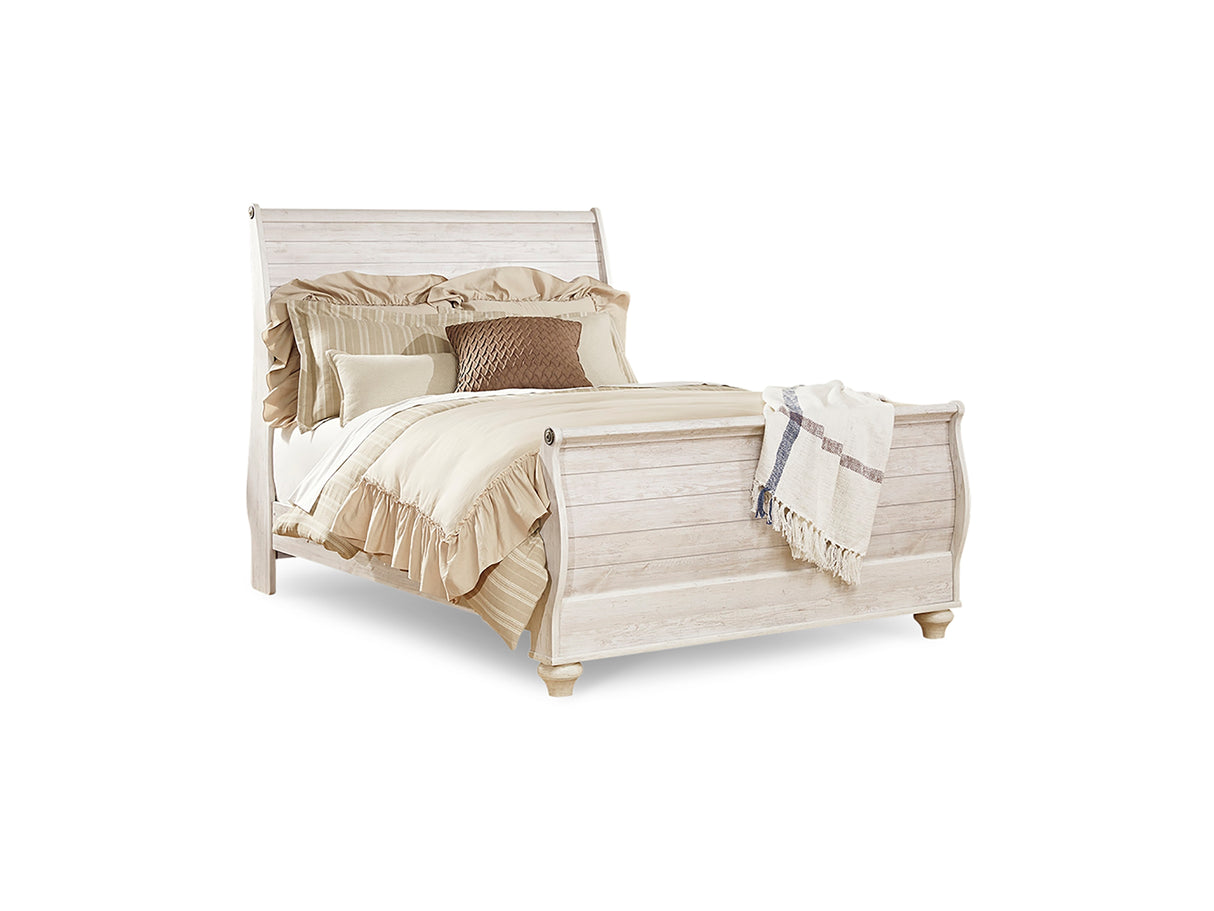 Willowton Whitewash Queen Sleigh Bed