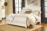 Willowton Whitewash King Sleigh Headboard
