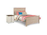 Willowton Whitewash Full Panel Bed And Nightstand