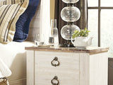 Willowton Whitewash Full Panel Bed And Nightstand