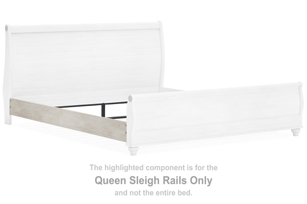 Willowton Whitewash Queen Sleigh Rails