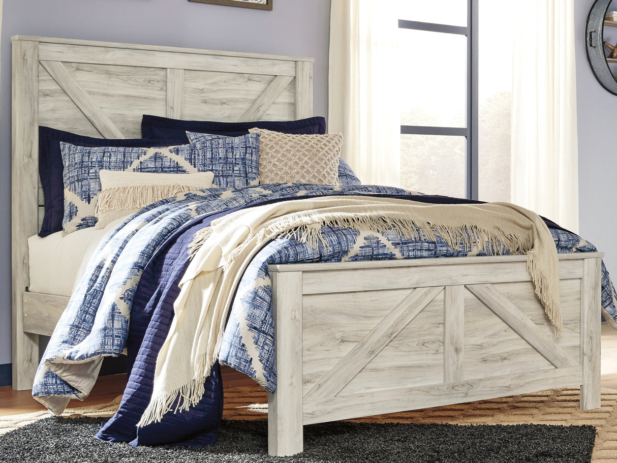 Bellaby Whitewash Queen Crossbuck Panel Bed