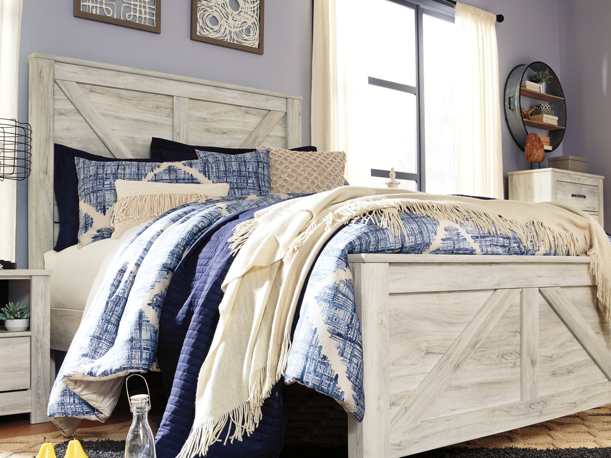 Bellaby Whitewash Queen Crossbuck Panel Bed