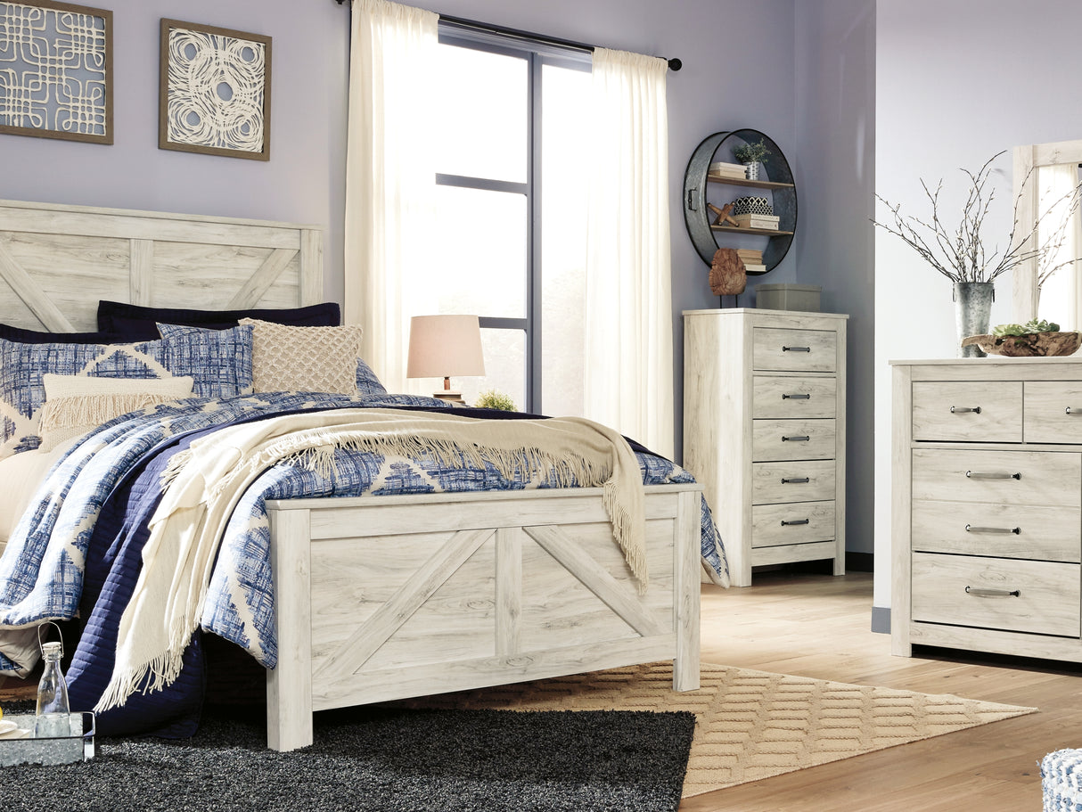 Bellaby Whitewash Queen Crossbuck Panel Bed
