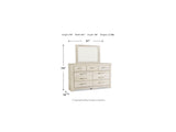Bellaby Whitewash King Panel Storage Bed, Dresser, Mirror And Nightstand