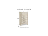 Bellaby Whitewash King Panel Bed, Dresser, Mirror, Chest And 2 Nightstands