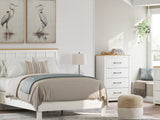 Linnocreek White/Warm Brown Queen Panel Bed, Dresser And Nightstand
