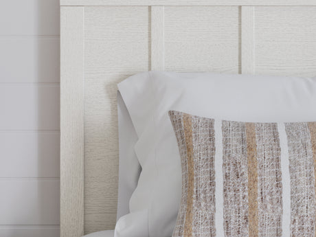 Linnocreek White/Warm Brown Twin Panel Bed