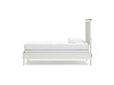 Linnocreek White/Warm Brown Twin Panel Bed