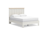 Linnocreek White/Warm Brown Queen Panel Bed, Dresser, Mirror And Nightstand