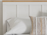 Linnocreek White/Warm Brown Queen Panel Bed