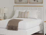 Linnocreek White/Warm Brown Queen Panel Bed, Dresser And Nightstand