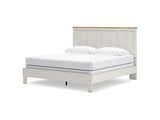 Linnocreek White/Warm Brown King Panel Bed