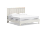 Linnocreek White/Warm Brown King Panel Bed