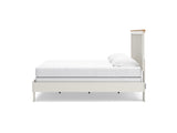 Linnocreek White/Warm Brown King Panel Bed