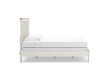 Linnocreek White/Warm Brown King Panel Bed