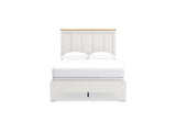 Linnocreek White/Warm Brown Full Panel Bed
