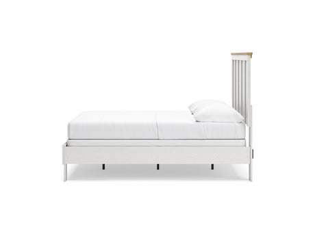 Linnocreek White/Warm Brown Full Panel Bed