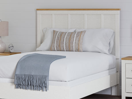 Linnocreek White/Warm Brown Full Panel Bed