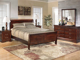 Alisdair Reddish Brown Queen Sleigh Bed, Dresser, Mirror, And Nightstand