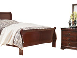 Alisdair Reddish Brown California King Sleigh Bed, Dresser And Mirror