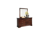 Alisdair Reddish Brown Queen Sleigh Bed, Dresser, Mirror, Chest And 2 Nightstands