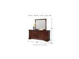 Alisdair Reddish Brown King Sleigh Bed, Dresser, Mirror And Nightstand