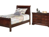 Alisdair Reddish Brown Twin Sleigh Bed And Dresser