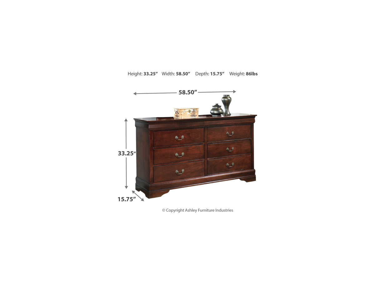 Alisdair Reddish Brown Twin Sleigh Bed And Dresser