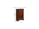 Alisdair Reddish Brown Full Sleigh Bed, Dresser, Mirror, Chest And Nightstand