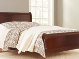 Alisdair Reddish Brown King Sleigh Bed, Dresser, Mirror And Nightstand
