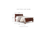 Alisdair Reddish Brown Queen Sleigh Bed, Dresser, Mirror, And Nightstand