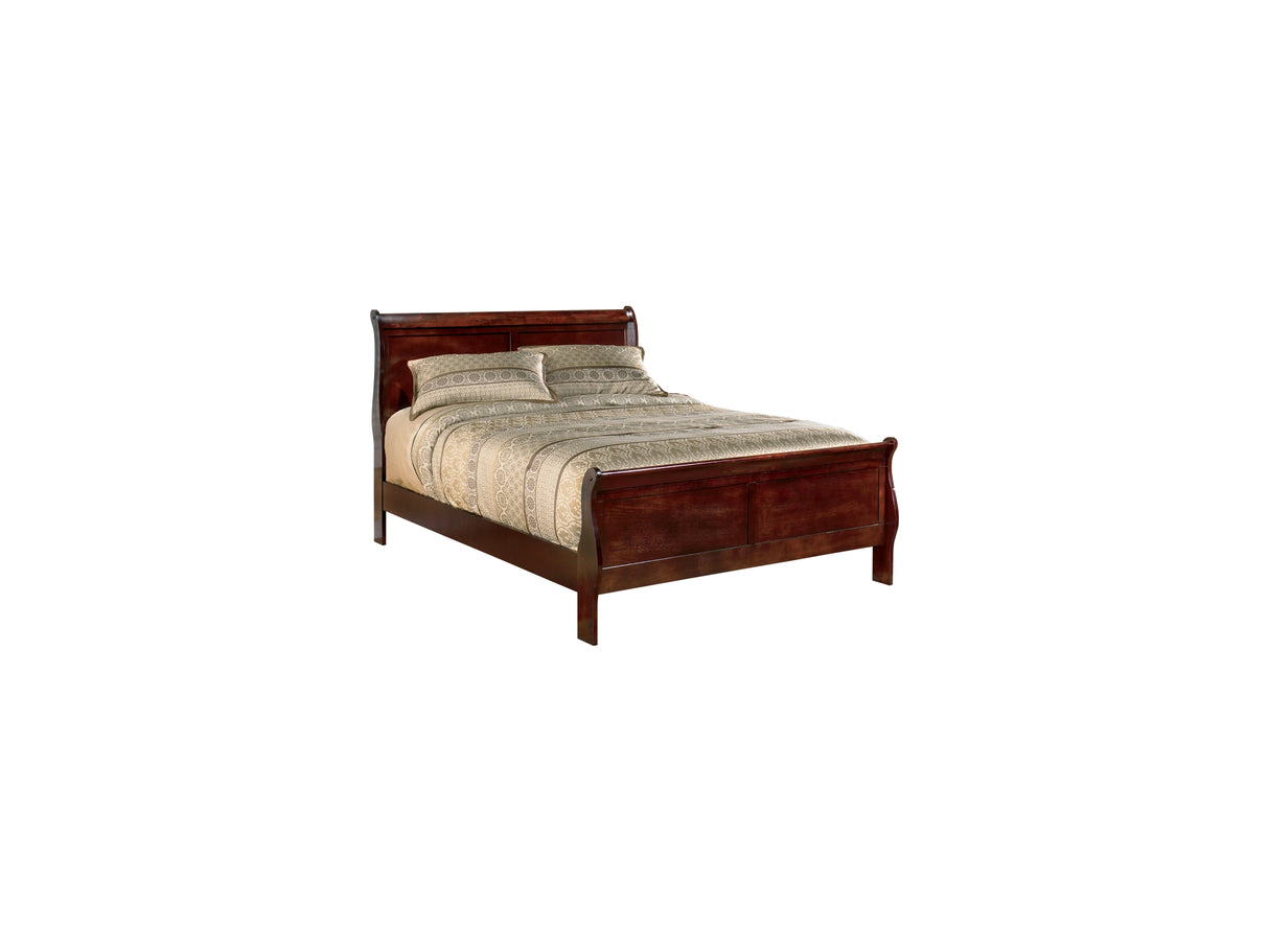 Alisdair Reddish Brown King Sleigh Bed