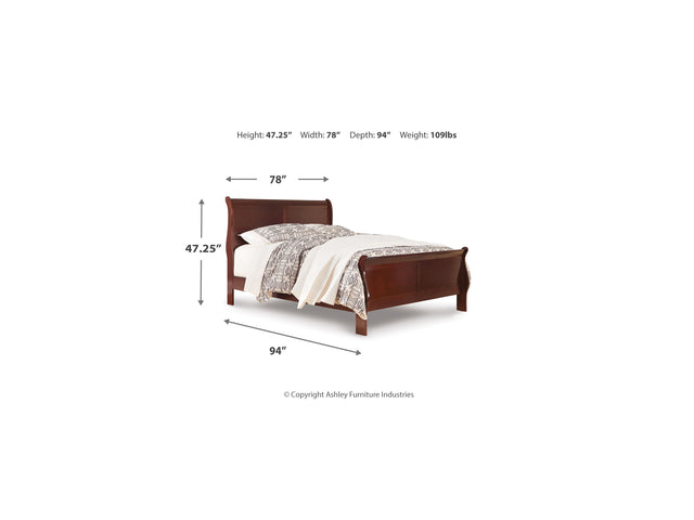 Alisdair Reddish Brown California King Sleigh Bed, Dresser And Mirror