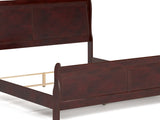 Alisdair Reddish Brown King Sleigh Bed, Dresser, Mirror And Chest