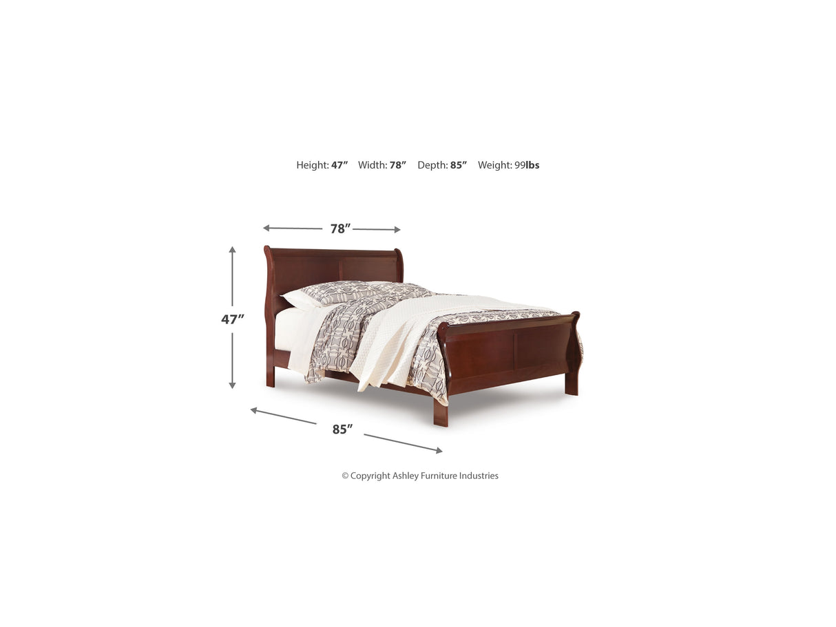 Alisdair Reddish Brown King Sleigh Bed, Dresser And Mirror