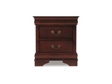 Alisdair Reddish Brown Full Sleigh Bed, Dresser, Mirror, Chest And Nightstand
