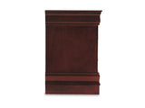 Alisdair Reddish Brown King Sleigh Bed, Dresser, Mirror And Nightstand