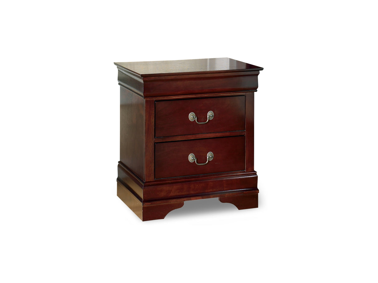 Alisdair Reddish Brown King Sleigh Bed, Dresser, Mirror And Nightstand