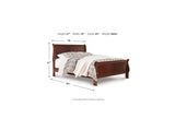 Alisdair Reddish Brown King Sleigh Bed