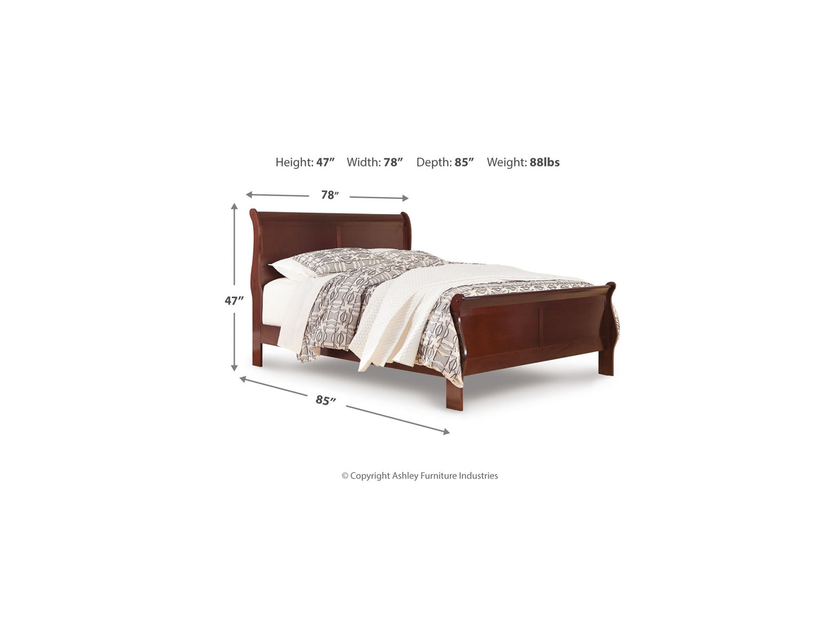 Alisdair Reddish Brown King Sleigh Bed